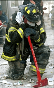 firefighter praying